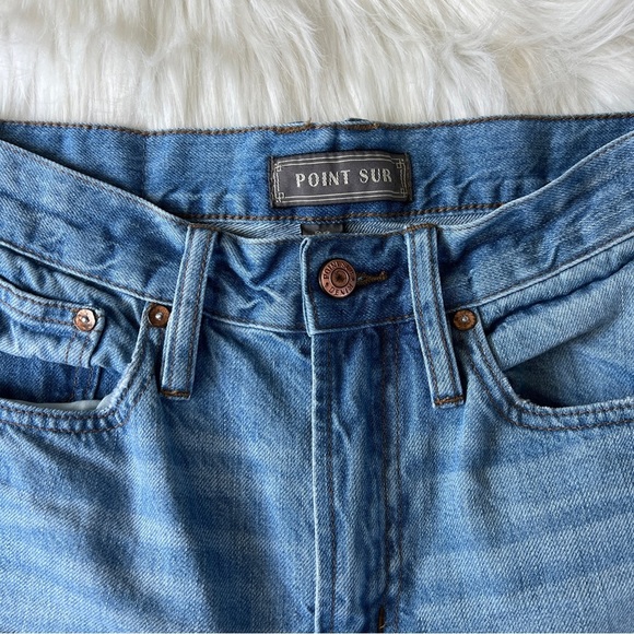 J. Crew Point Sur High Rise Retro Denim Distressed Light Wash Raw Hem Size 26 - Picture 9 of 16